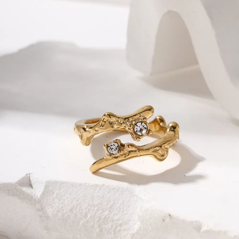 Tree Branch Diamond Open Ring