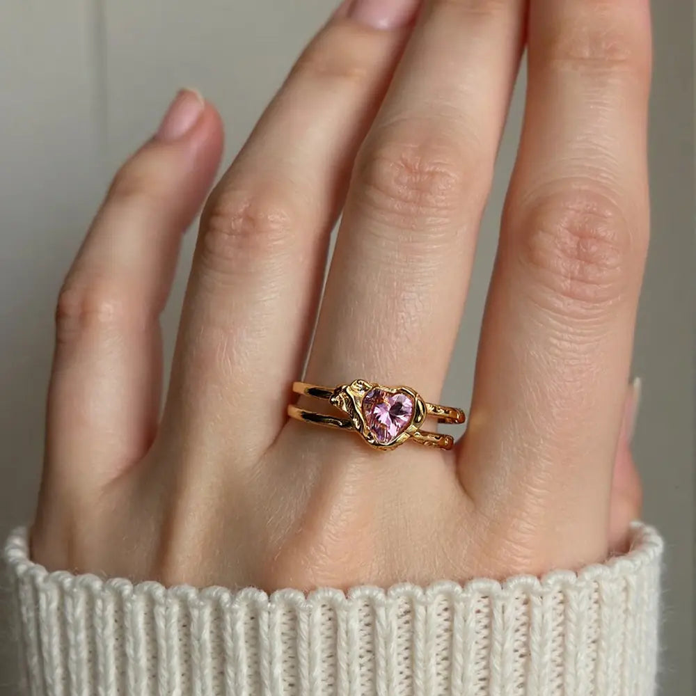 Pink Heart Shape Ring