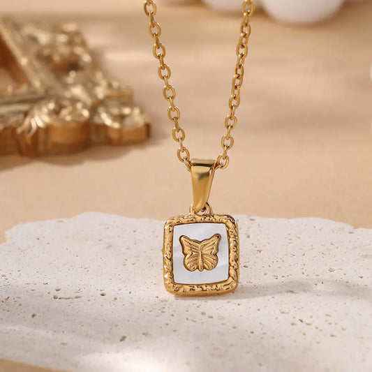 Vintage Butterfly Pendant Necklace