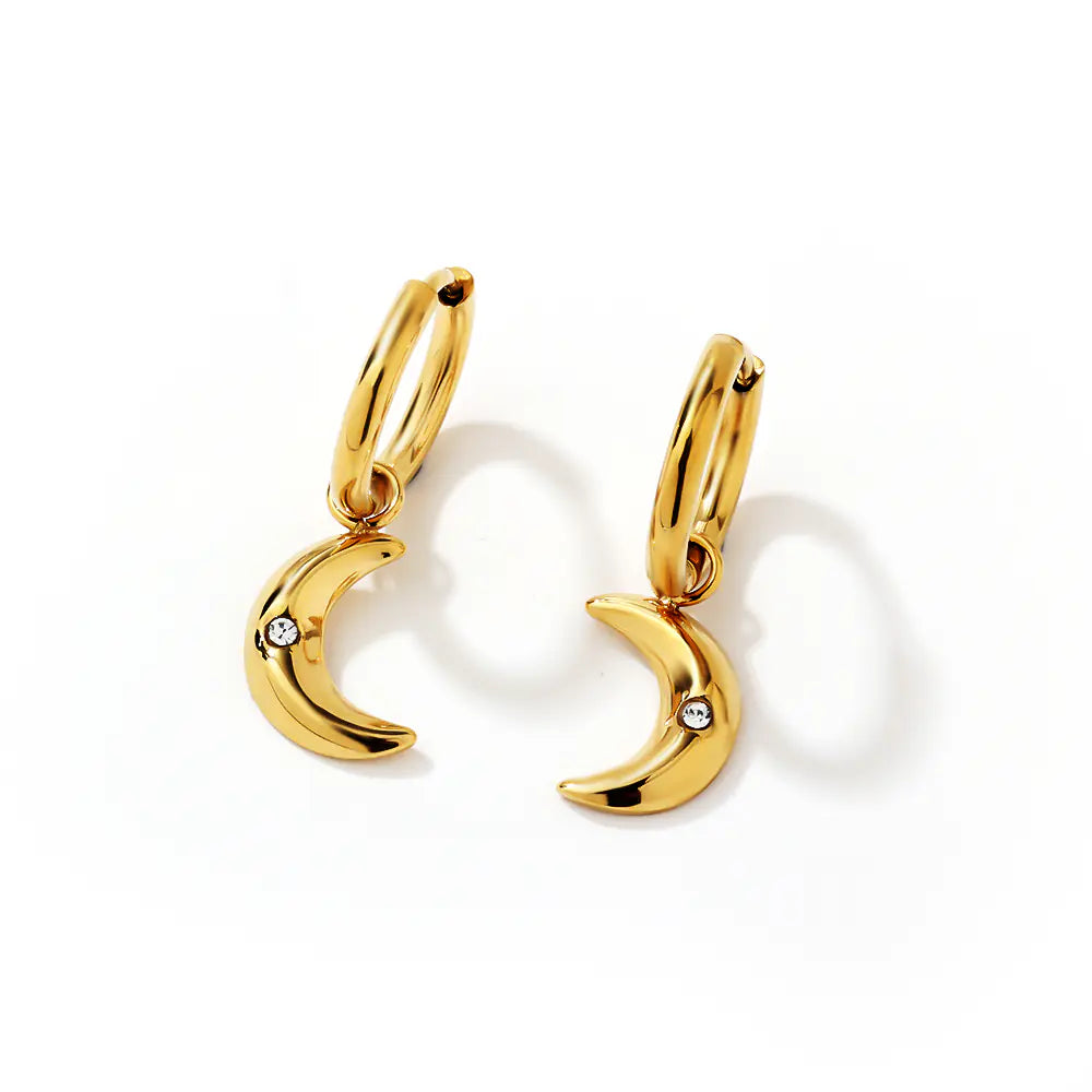 Moon Design Stud Earrings