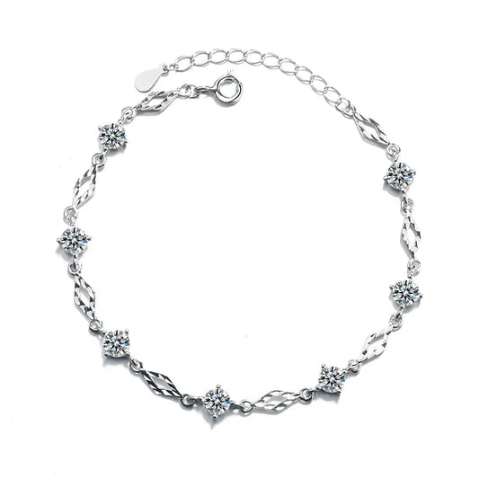 Moissanite diamond flower bracelet